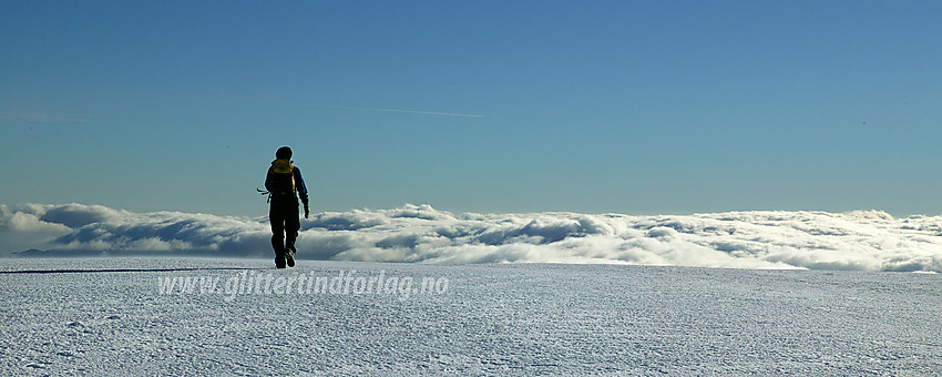 På toppen av verden! På Slettmarkhøe (2190 moh) er det flatt som et dansegulv.