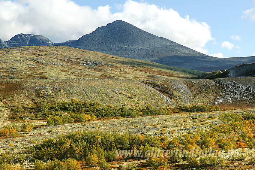 Høst i Rondane, her fra stien mellom Dørålseter og Høvringen mot Digerronden m.m.