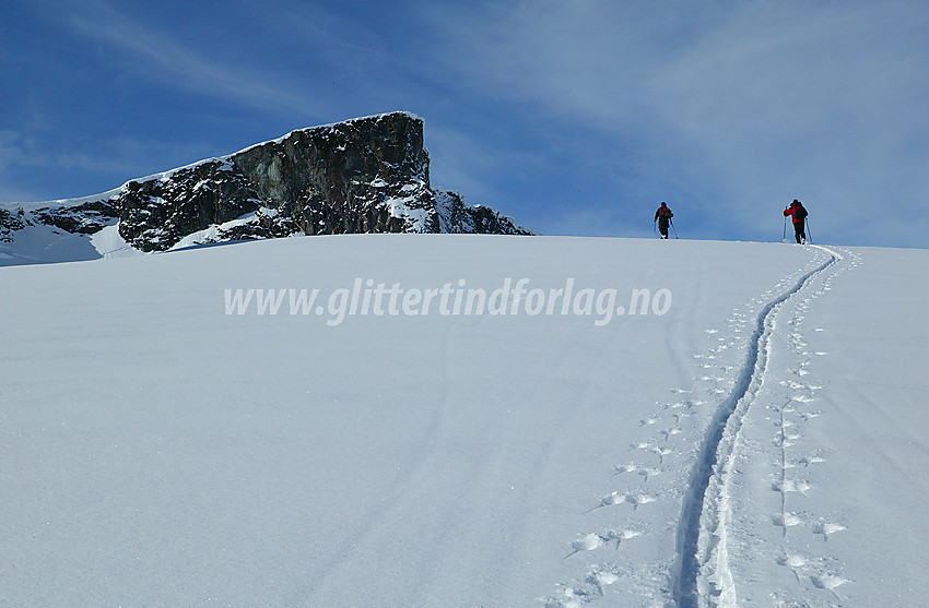 På Tverråbrean med kurs mot Bukkehøe (2314 moh).