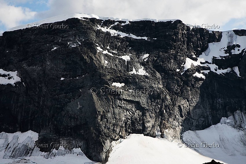 The north wall of Glittertind, Norways second highest mountain, as seen from Trollsteineggje. Jotunheimen National Park. Norway.