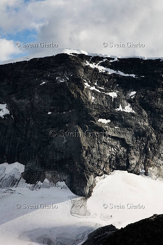 The north wall of Glittertind, Norways second highest mountain, as seen from Trollsteineggje. Jotunheimen National Park. Norway.