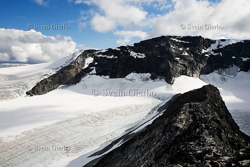 The north wall of Glittertind, Norways second highest mountain, as seen from Trollsteineggje. Jotunheimen National Park. Norway.