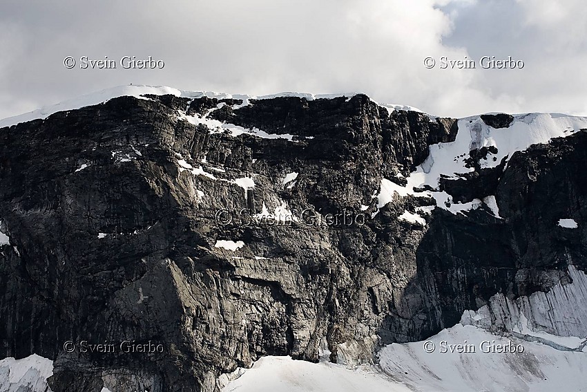 The north wall of Glittertind, Norways second highest mountain, as seen from Trollsteineggje. Jotunheimen National Park. Norway.