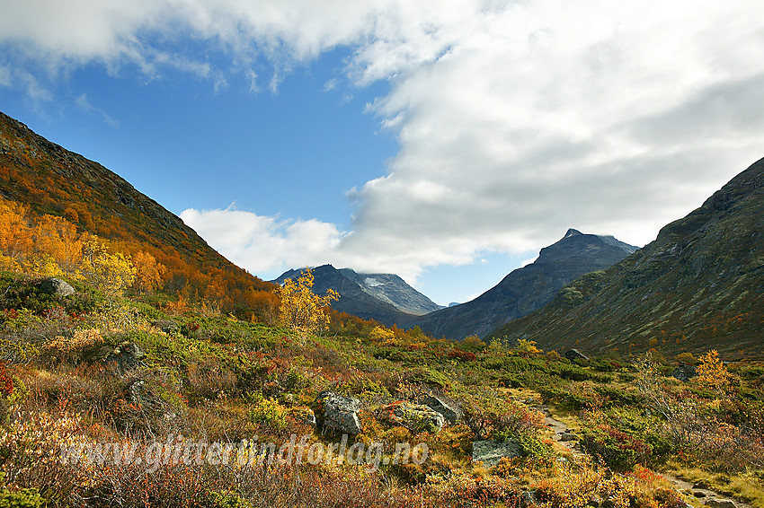 Høstdag i Storådalen med Gjendealpene i bakgrunnen.