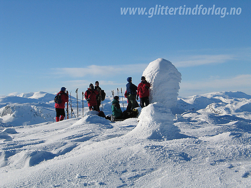 Valdres Tur og Fjellsportlag på toppen av Grindane (1724 moh).