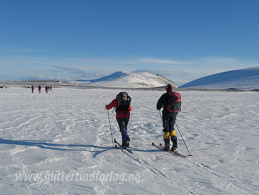 I fint driv over Grindatjednet etter en tur til Grindane. I bakgrunnen ses bl.a. Gilafjellet.