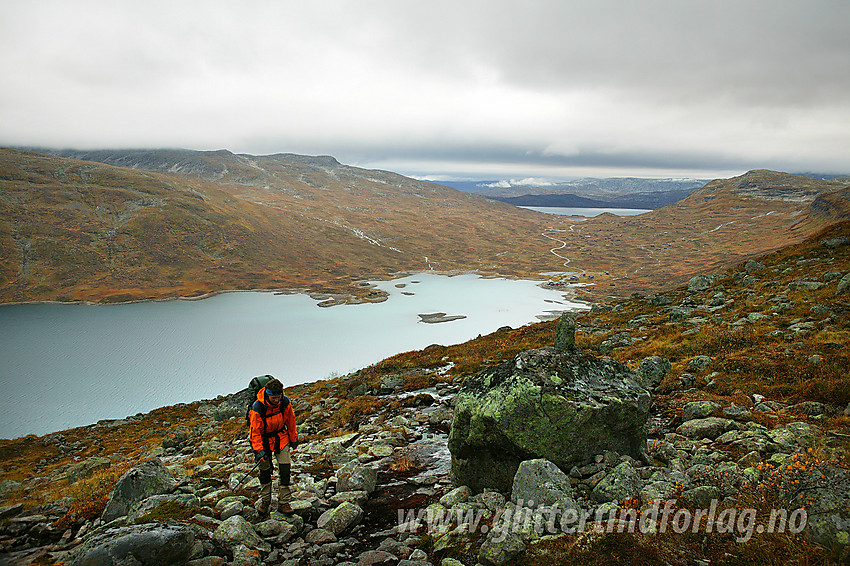 Under oppstigningen til Gravafjellet fra Bygdin. I bakgrunnen bl.a. Utsikten, Eidsbugarden og Torshamaren.