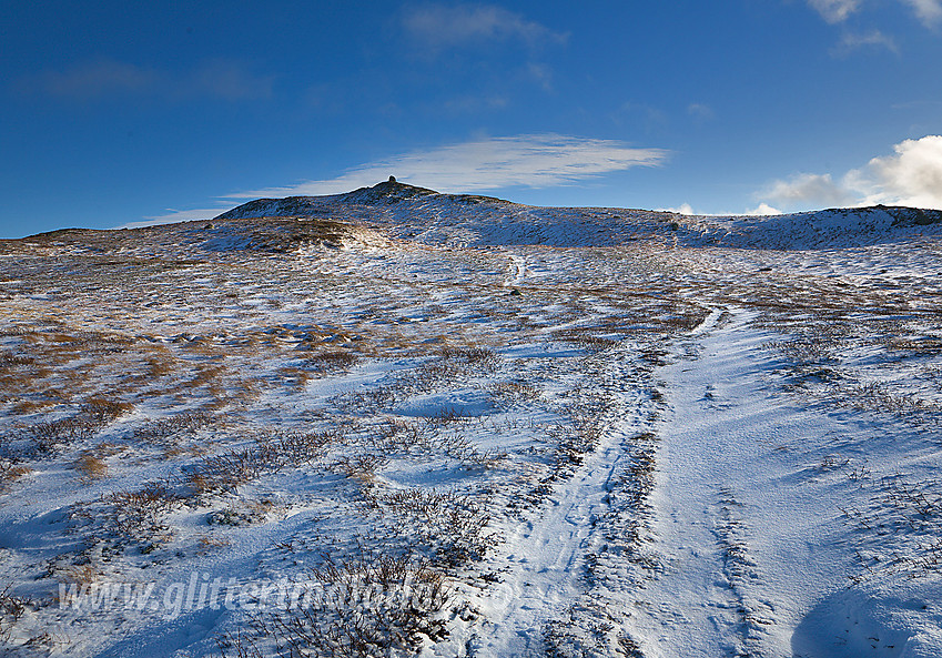 Mot Nystølsvarden (1295 moh) på Golsfjellet fra vest.