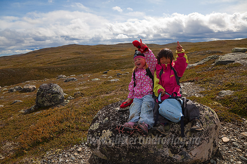 Pause under en tur på Nystølsfjellet på Golsfjellet.