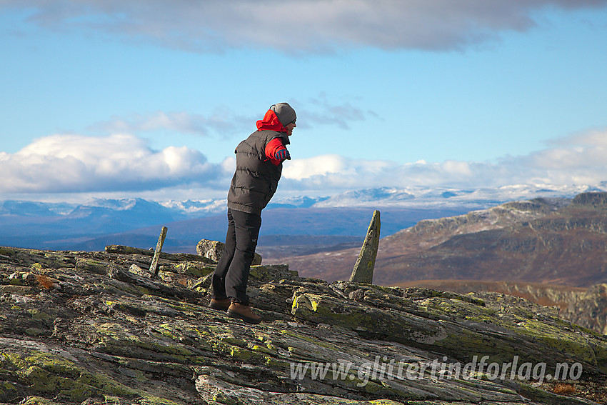 En vindfull høstdag på toppen av Søre Langsua (1520 moh).