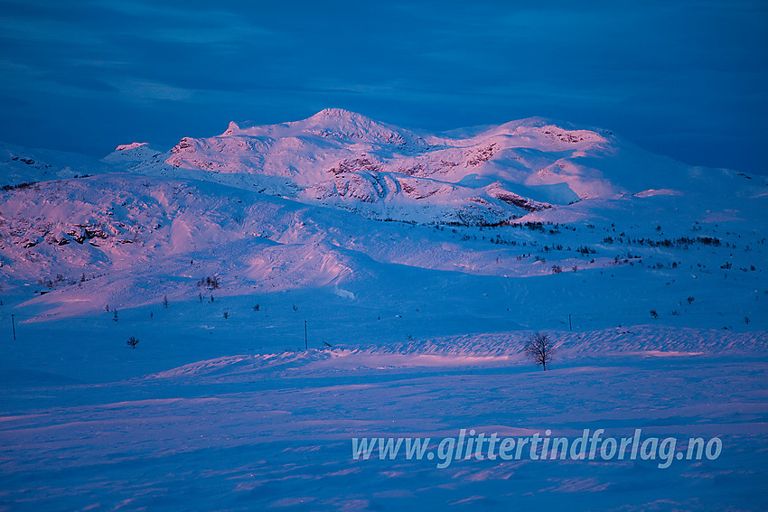 Fra løypenettet på Beitostølen mot Mugnetinden (1738 moh) en desembermorgen.