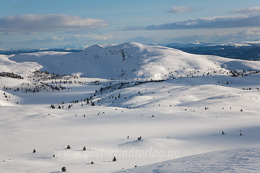 Utsikt fra Smørlifjellet mot Binnhovdknatten (1165 moh).