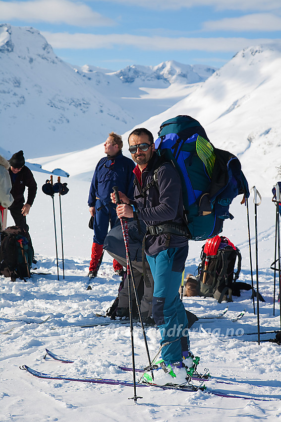 Pause etter endt oppstigning fra Visdalen mot Skautflye.