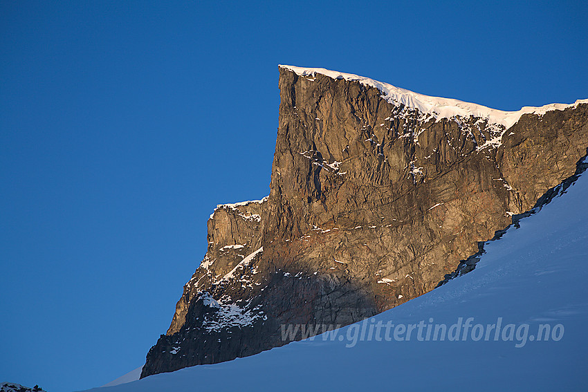 Bukkehøe (2314 moh) i morgensol fra Nørdre Illåbrean.