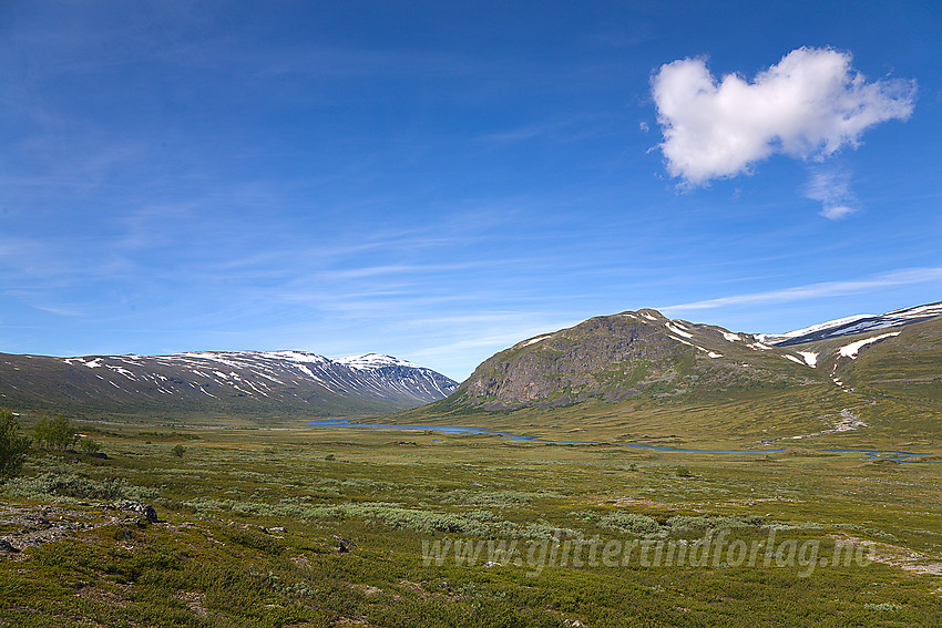 I Smådalen mot Buaberget (til høyre). I bakgrunnen hever fjellet seg mot Austre Trollsteinhøe.