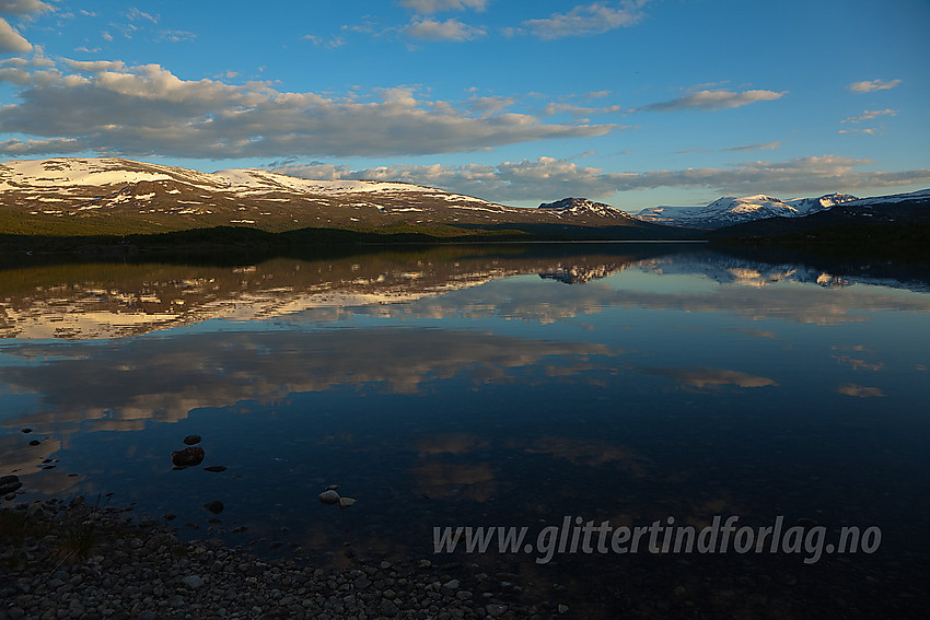 I nordenden av Øvre Sjodalsvatnet en flott sommerkveld.