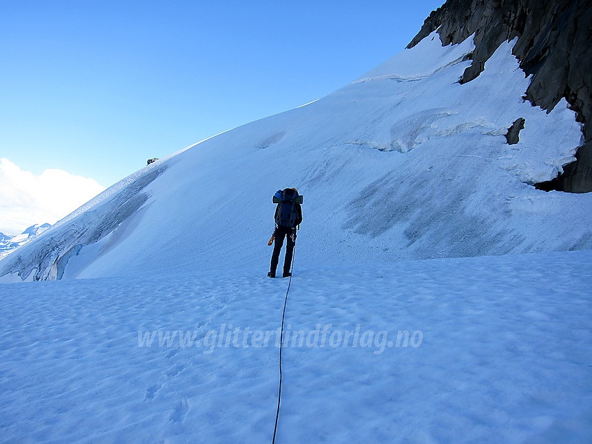 I øvre del av "rampa" fra Maradalsbreen opp mot Jernskardtinden.