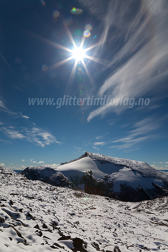 På vei mot Slettmarkkampen med Galdebergtinden (2075 moh) i bakgrunnen.