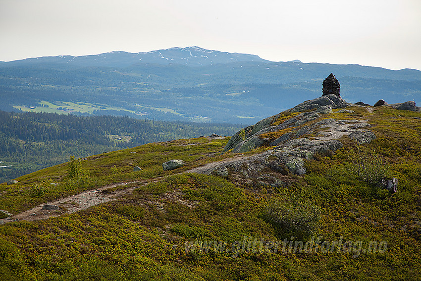 Varden på Jutulknatten (1059 moh). I bakgrunnen ses Synnfjellet.