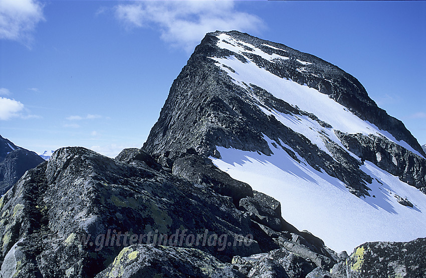 Store Rauddalseggje (2168 moh) sett fra sadelen mot Midtre.