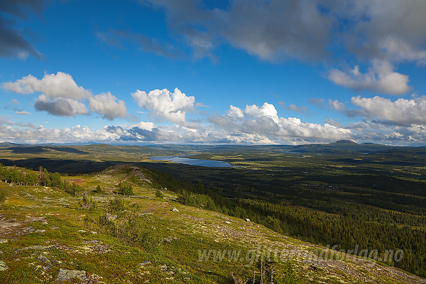 På vei mot Gravfjellet fra Yddin. I bakgrunnen ses Yddin.