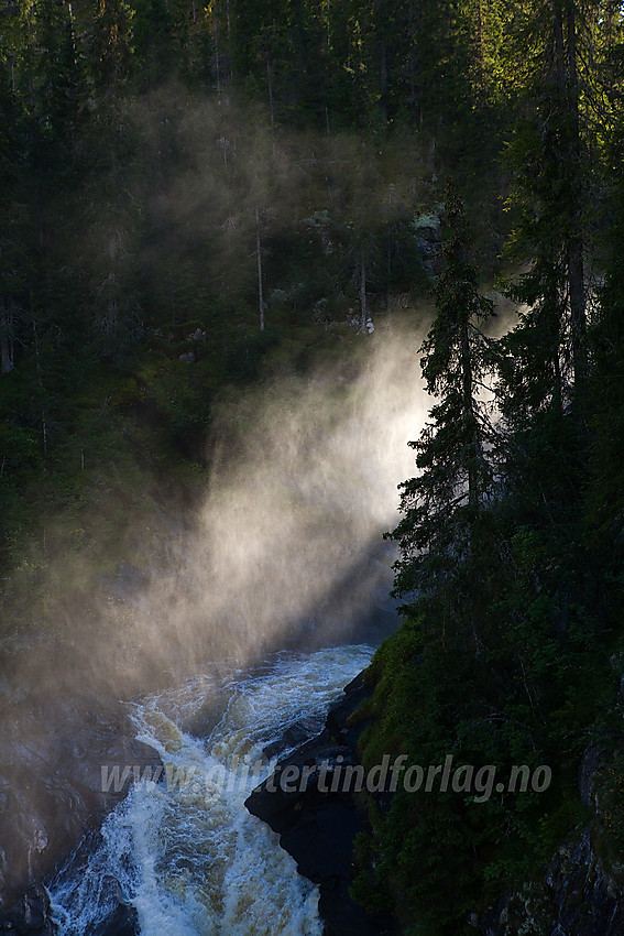 Ved fossefall i Høleraelva i Sør-Aurdal.