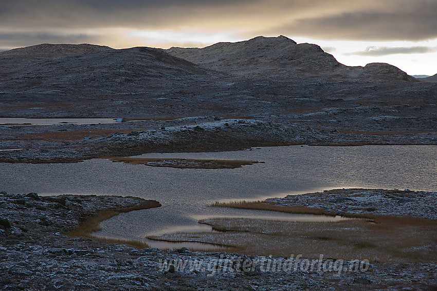 Ved Kyrkjeskardtjernet med Støgonøse (1439 moh) i bakgrunnen.