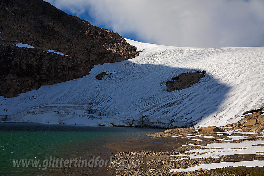 Mot fronten på vend vestre Kalvehøgdbreen.