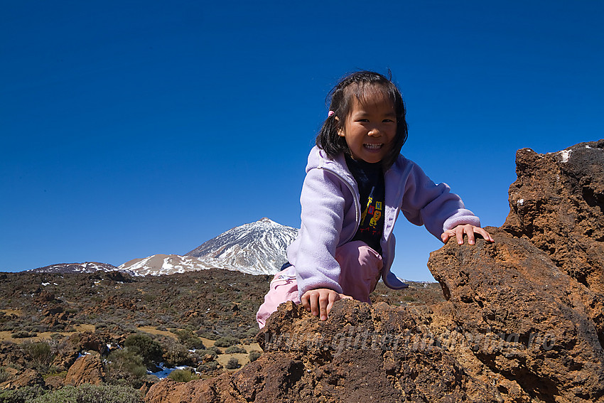 På vulkanske steiner foran Teide (3718 moh).