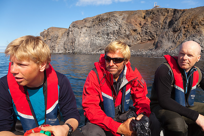 Sondre, Tor Håvard og JOhn Olav på vei ut til Aurora.