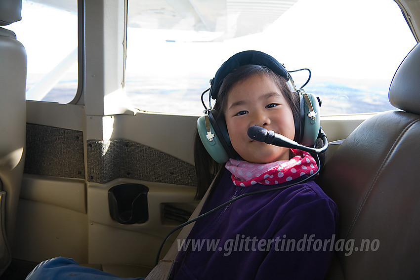 Klar for avgang i en Cessna på Klanten for sin første tur i småfly.