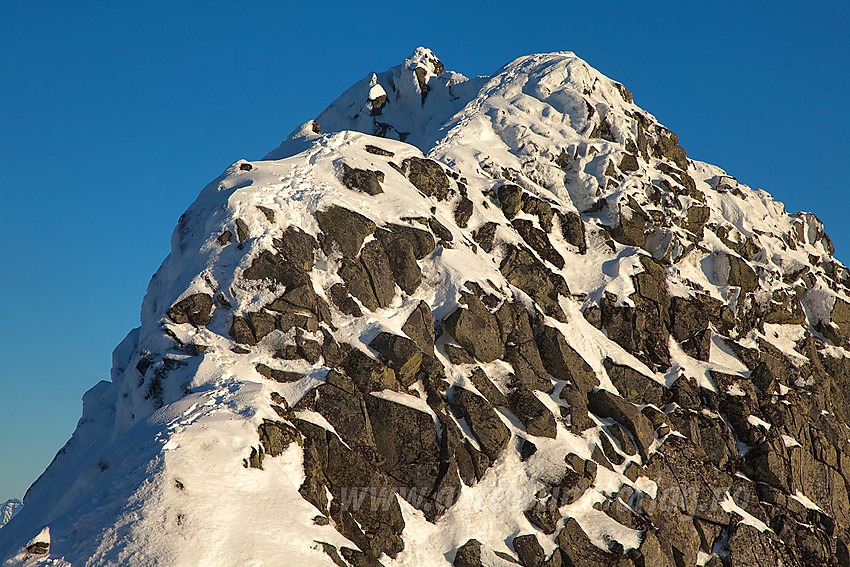 Store Austanbotntinden (2204 moh) sett fra vestligste pukkel på toppryggen.