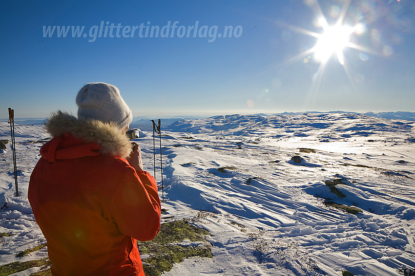 Pause på toppen av Storrustefjellet (1224 moh) i Vassfaret.