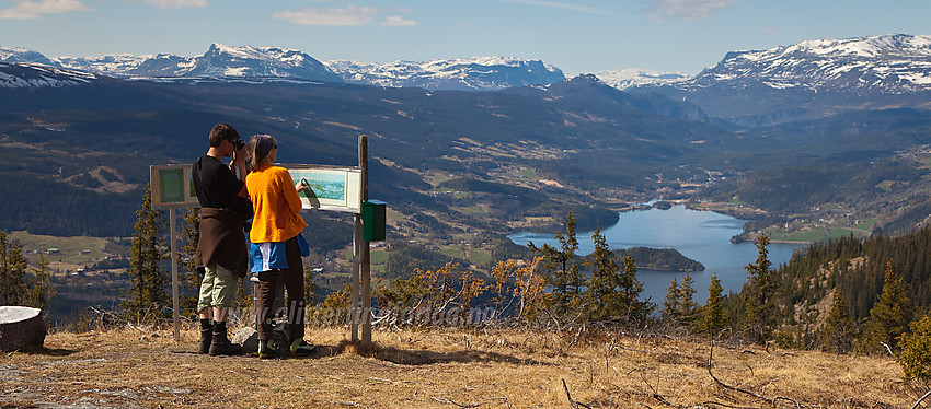 Den vestre utsikten på Kvithøvd er blitt fantastisk flott etter at det har blitt ryddet skog. Her ser man nordvestover inn i høyfjellheimen.