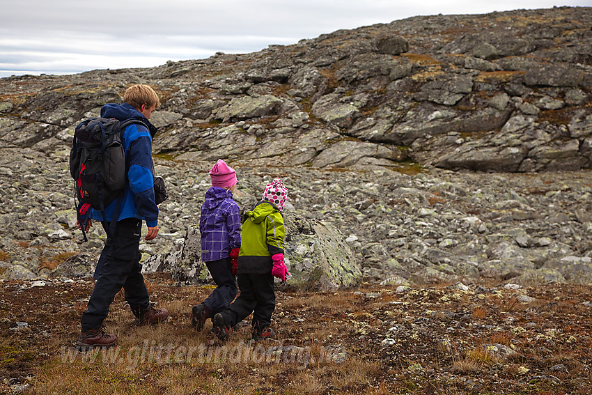 Fjellvandring med barn på Blåbergiplatået i Ål.