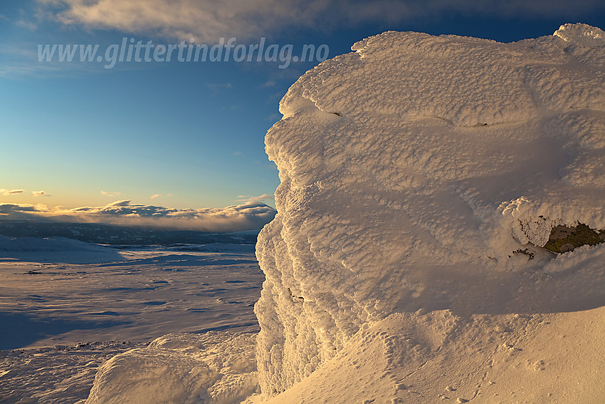 På vei opp mot Skaget gjennom et landskap av de vakreste snøskulpturer.