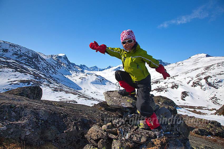 Velkommen til fjells! Fra Raudhamran med Leirungsdalen og Gjendealpene i bakgrunnen.