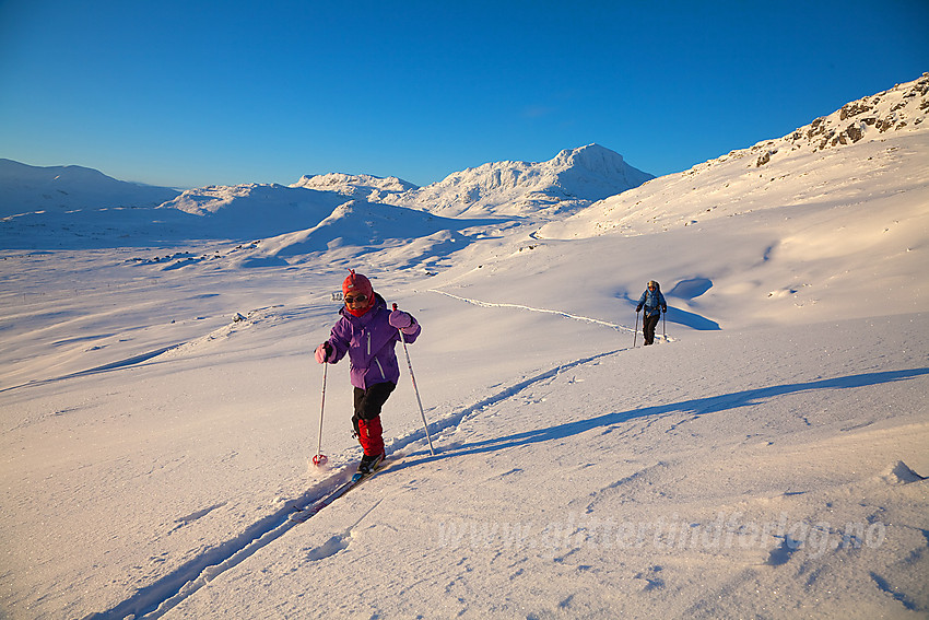 På tur til Heklefjell en iskald desemberdag med Bitihorn i bakgrunnen.