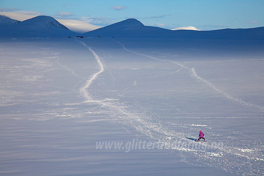 På vei ned fra Rasletinden mot Valdresflye.