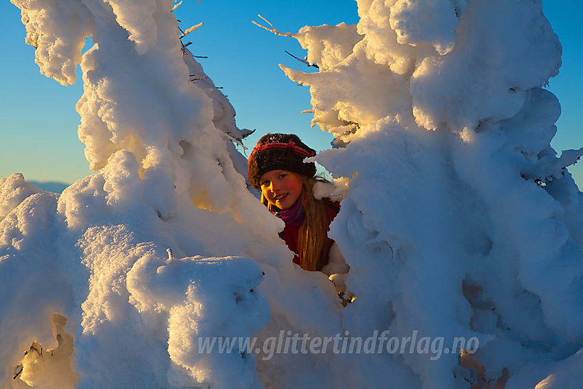 Flotte snøskulpturer på Skardåsen.