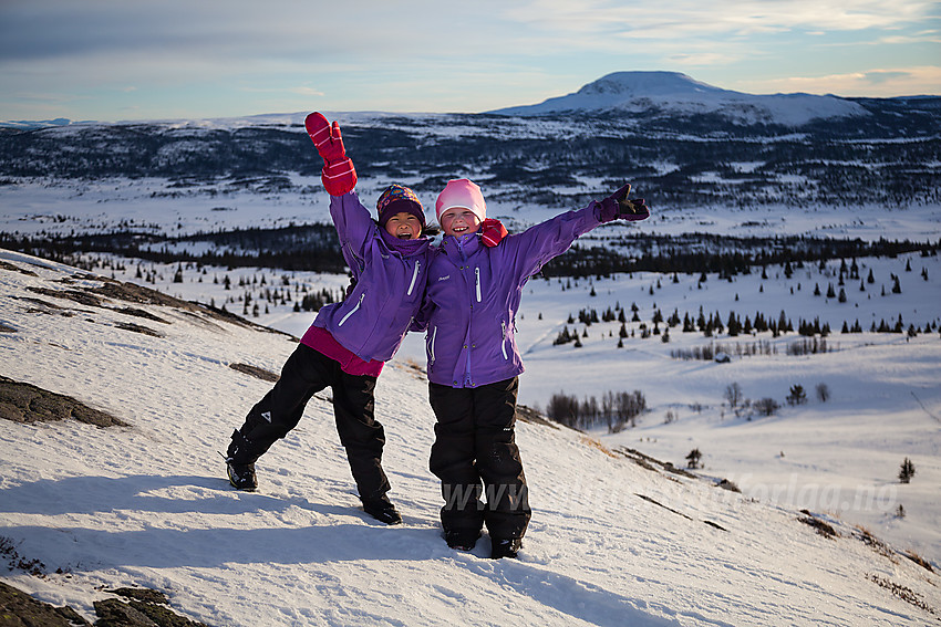 På toppen av Synhaugen med Rundemellen i bakgrunnen.