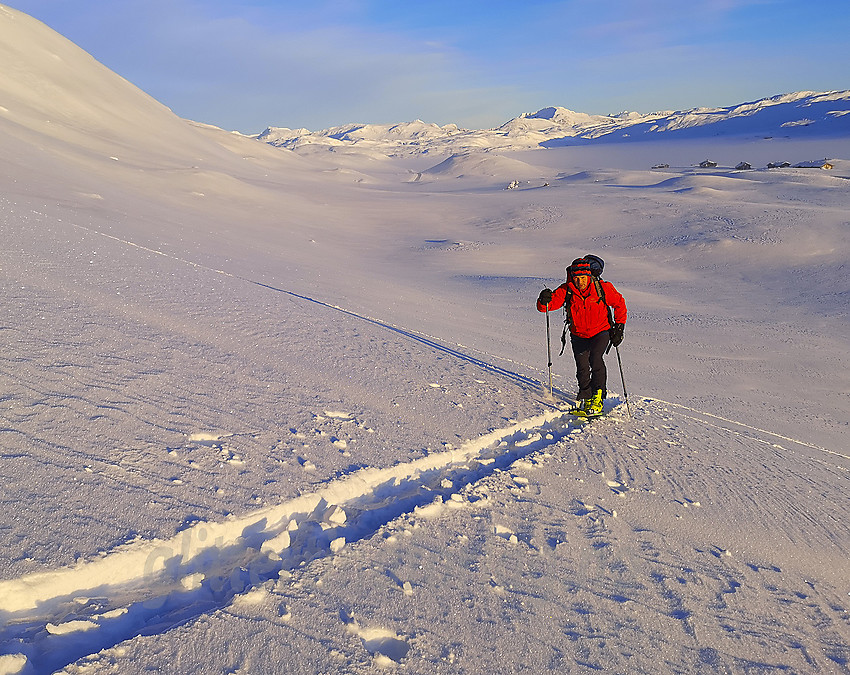 På vei til Galden fra Tyinstølen en knall januarmorgen.