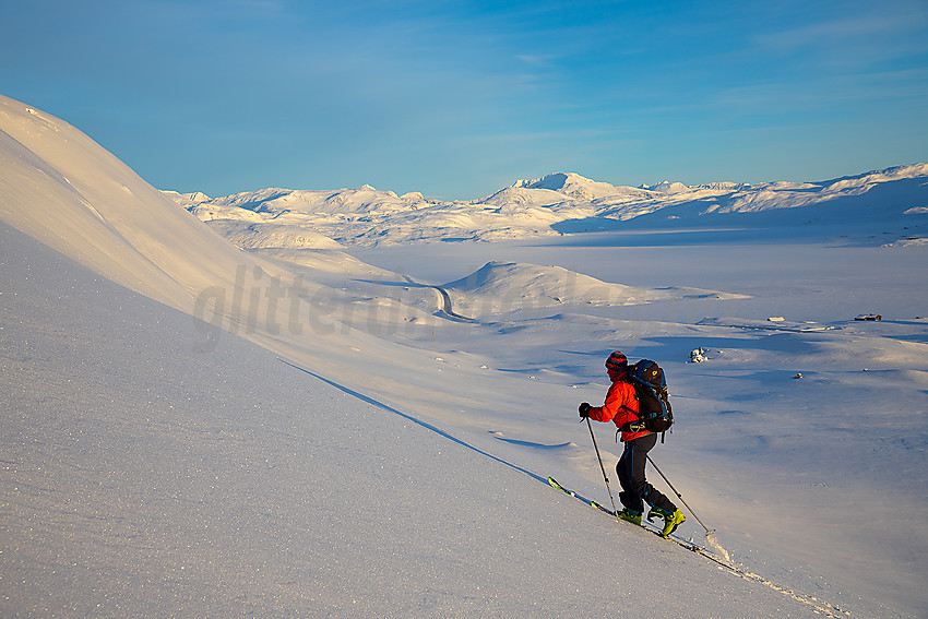 På vei fra Tyinstølen mot Galden en januarmorgen.