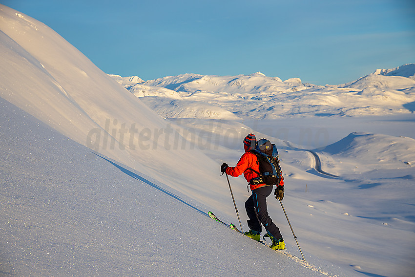 På vei mot Galden fra Tyinstølen en januarmorgen.