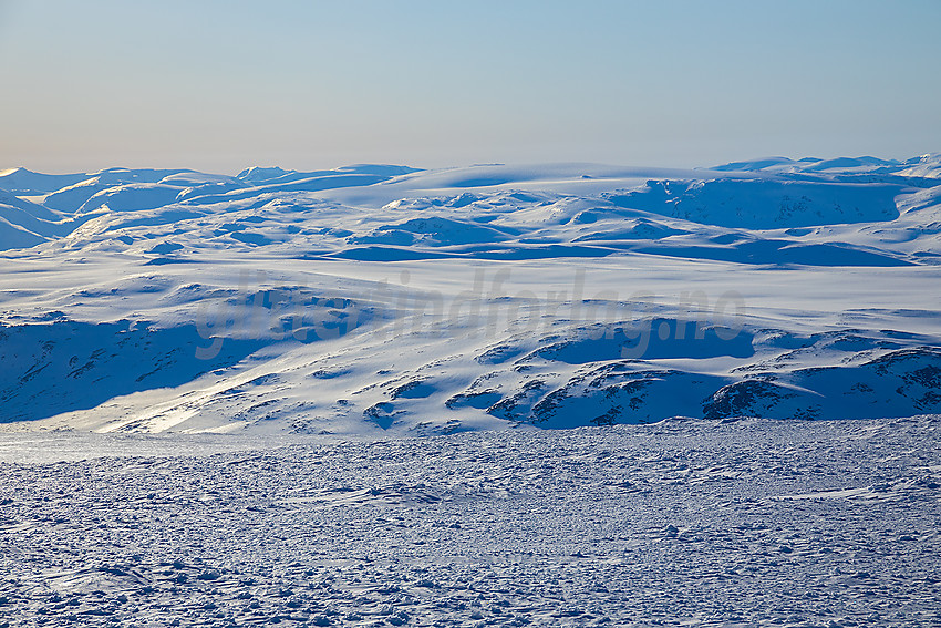 Fra Hestdalshøgde mot bl.a. Sekkebreen.