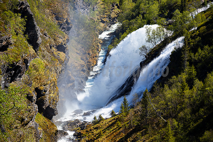 Sputrefossen sett ovenfra.