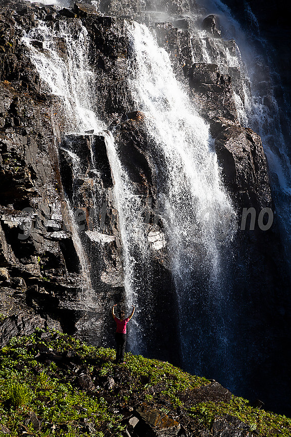 Inne ved Kalvedalsfossen en sommermorgen,