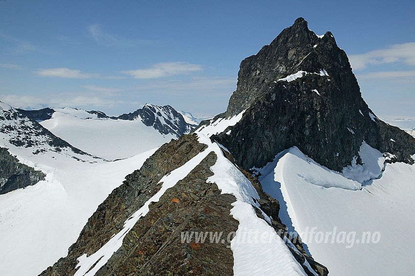 Sokse (2189 moh) sett fra Sokse Ø1 i øst. Til venstre Bjørnskardet med Skeie (2118 moh) i bakgrunnen.