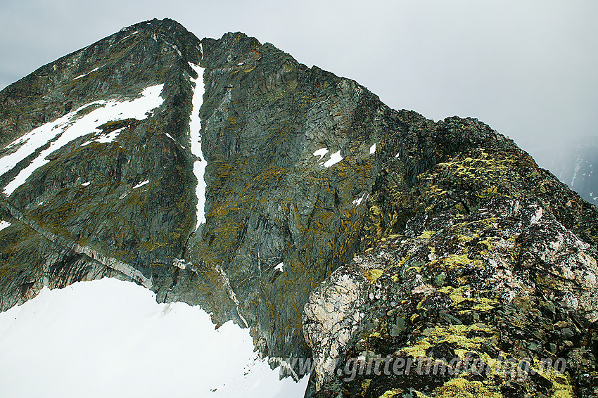 På sørvesteggen til Styggehøe med toppen (2213 moh) i bakgrunnen.