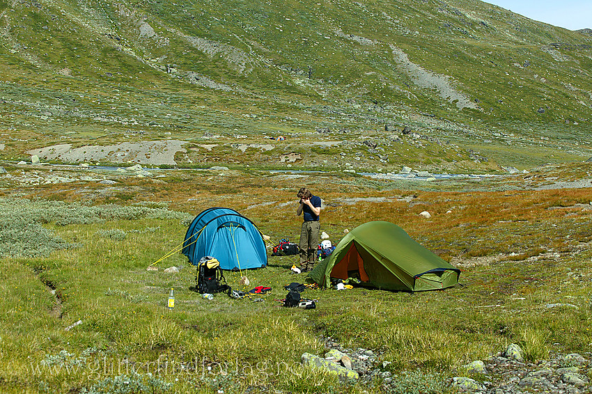 Teltleir i Leirungsdalen.